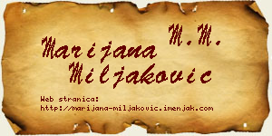 Marijana Miljaković vizit kartica